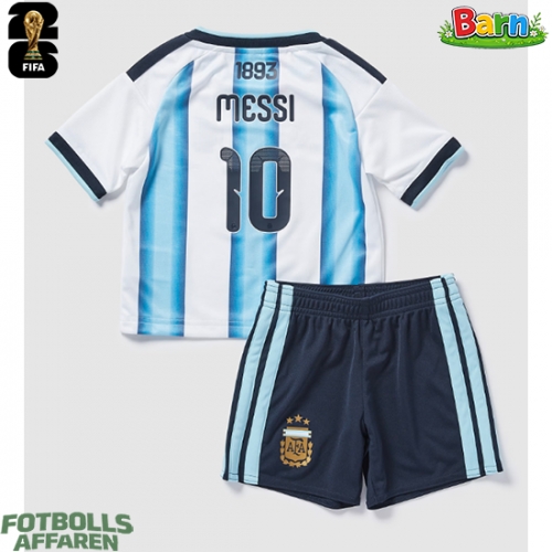 Argentina Lionel Messi #10 Hemmaställ Barn VM 2026 Kortärmad (+ Korta byxor)